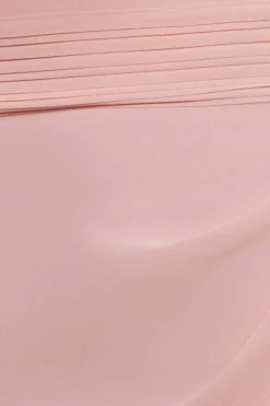 Halterneck Thigh Split Chiffon Maxi Dress - Blush Pink by Goddiva