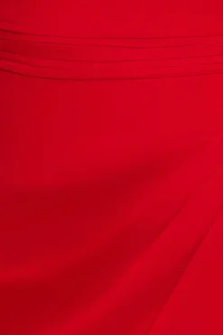 Halterneck Thigh Split Chiffon Maxi Dress - Red by Goddiva