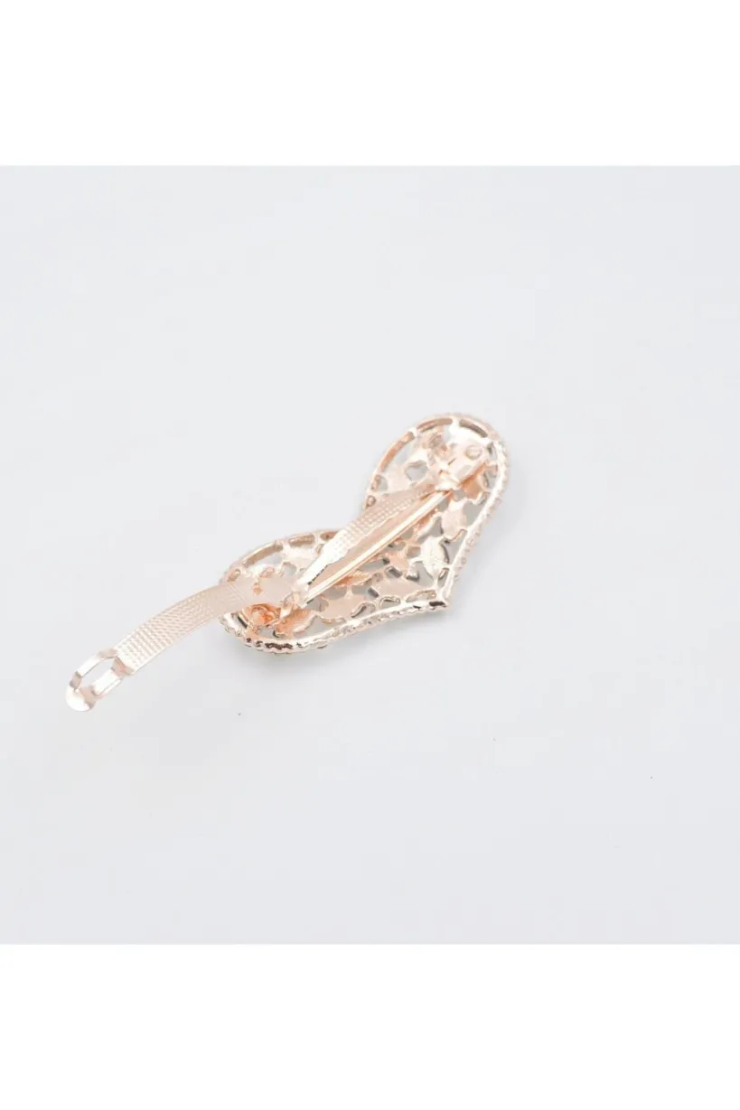 Heart Hair Clip In Crystal by QueenMee Accessories