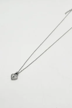 Heart Keyhole Necklace In Silver by SVNX