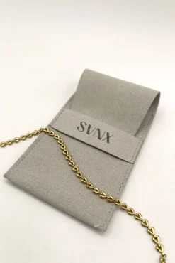 Heart Link Bracelet In Gold by SVNX
