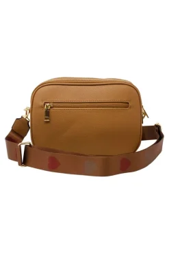 Heart Quilted Crossbody Camera Bag In Tan by SVNX
