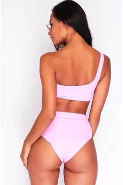 High Waist Bikini Bottoms In Baby Pink by Maribela