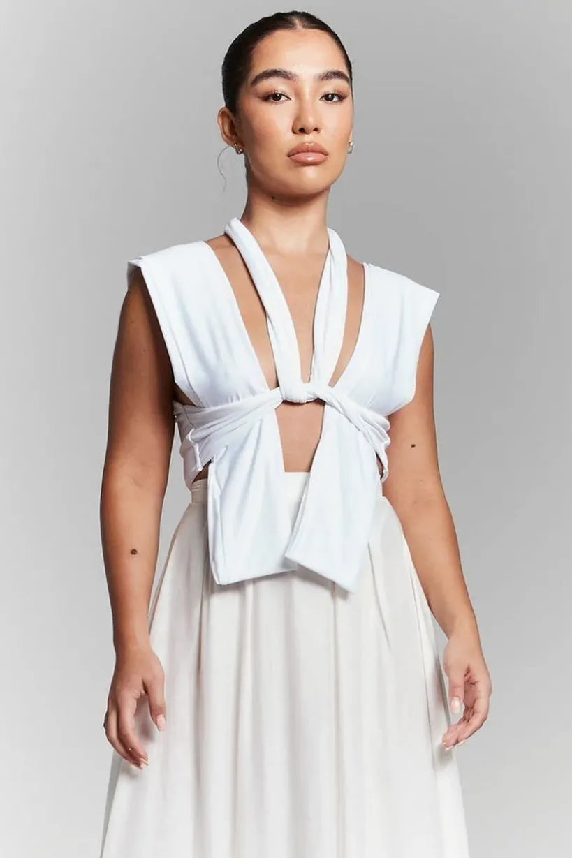 Isla Ivory Multiway Tie Top by InFlair