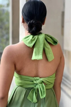 Isla Olive Green Multiway Tie Wrap Top by InFlair
