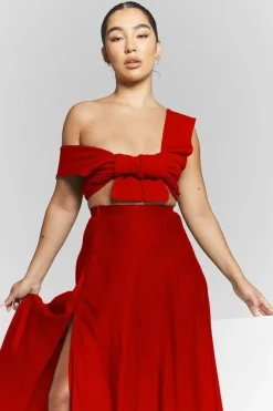Isla Red Multiway Tie Top by InFlair