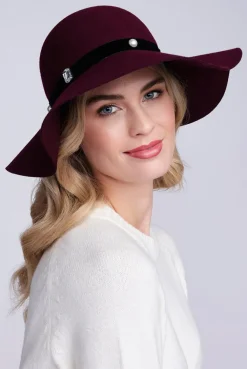 Ivanka Hat - Burgundy by Pia Rossini