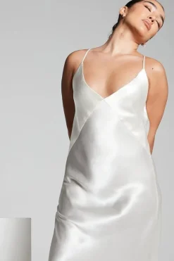 Ivory Cowl Back Midi Slip Dress by InFlair
