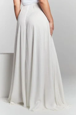 Ivory Pleated Maxi Skirt by InFlair