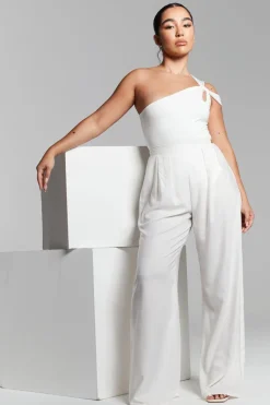 Ivory Pleated Wide Leg Trouser by InFlair
