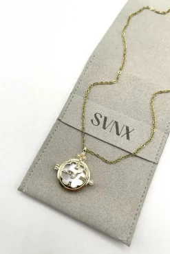 Ivory Stone Clock Pendant Necklace by SVNX