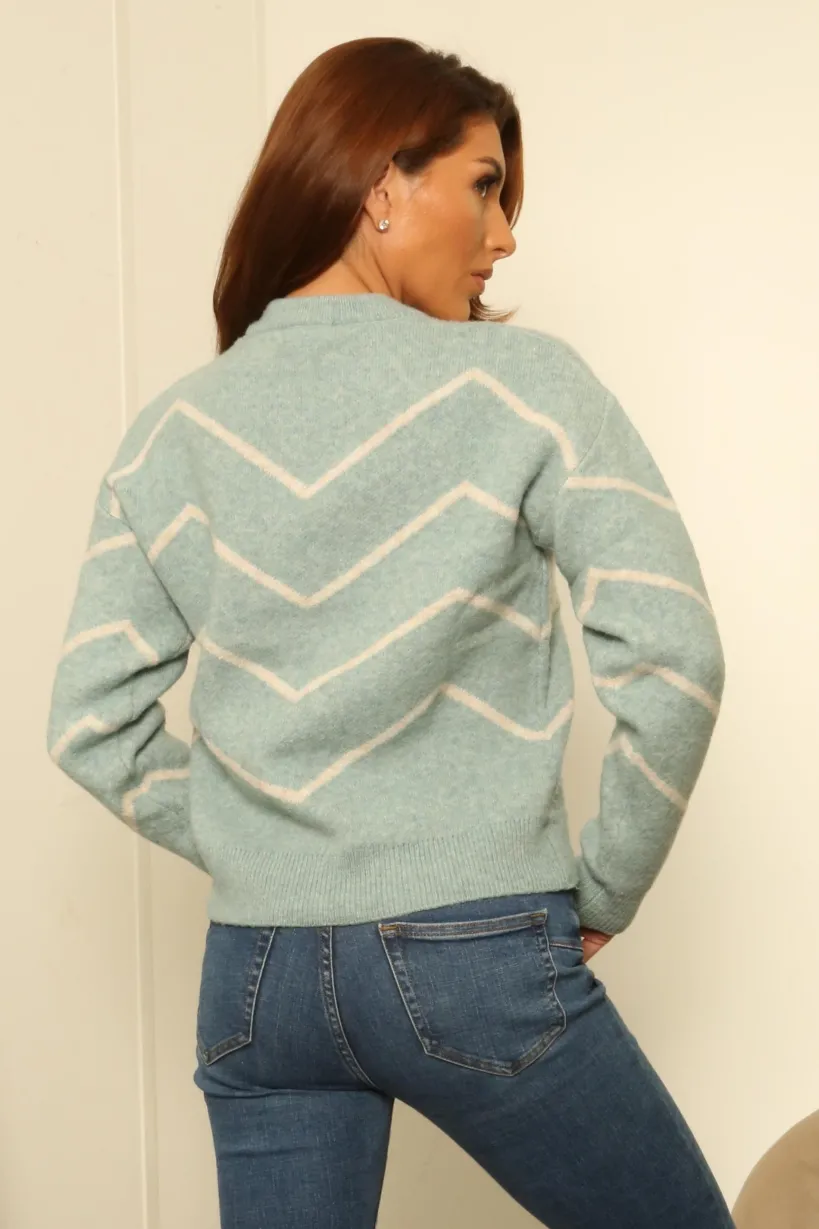 Jacquard Pattern Knit Jumper by Double Second