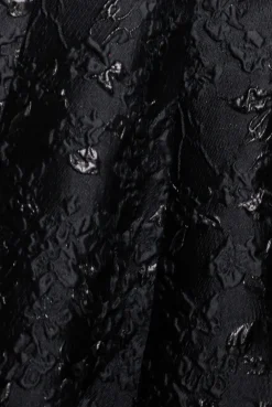 Jacquard Sleeveless A-line Midi Dress - Black by Goddiva