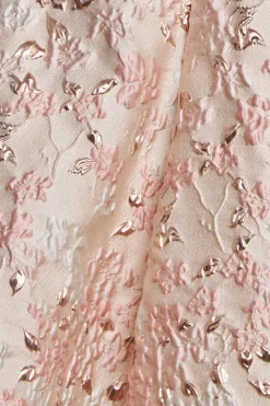 Jacquard Sleeveless A-line Midi Dress - Blush Pink by Goddiva
