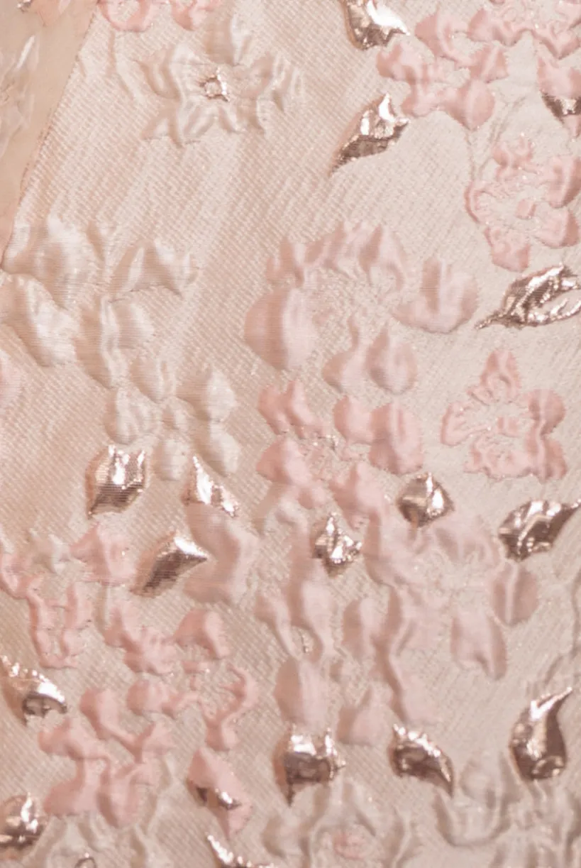 Jacquard Sleeveless A-line Mini Dress - Blush Pink by Goddiva
