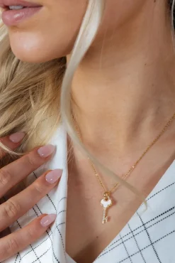 Key Diamante Pendant Necklace by SVNX