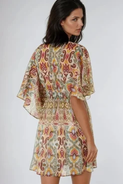 Khaki Tiered Mini Dress by Aftershock London