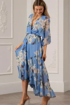 Kimono Wrap Floral Dress by Urban Touch