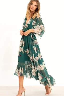 Kimono Wrap Floral Dress by Urban Touch