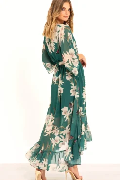 Kimono Wrap Floral Dress by Urban Touch