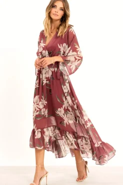Kimono Wrap Floral Dress by Urban Touch