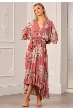 Kimono Wrap Floral Dress by Urban Touch