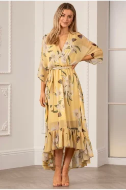 Kimono Wrap Floral Dress by Urban Touch