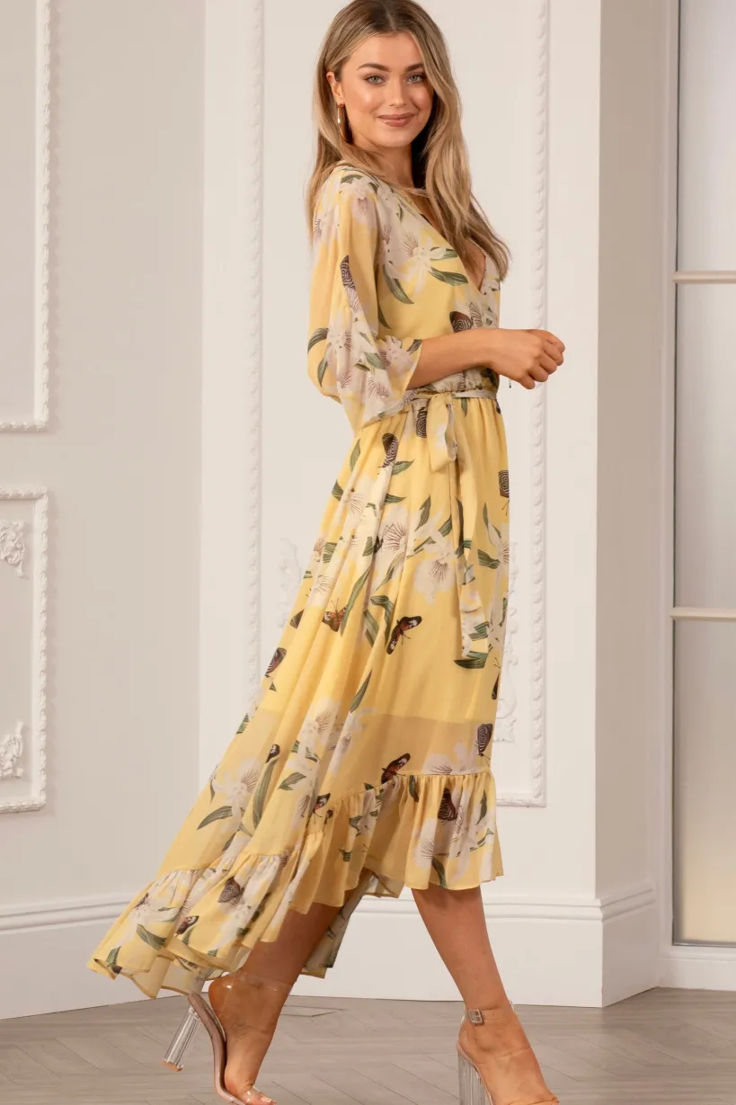 Kimono Wrap Floral Dress by Urban Touch