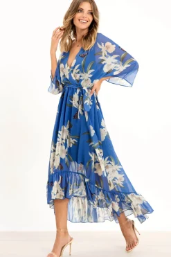 Kimono Wrap Floral Dress by Urban Touch