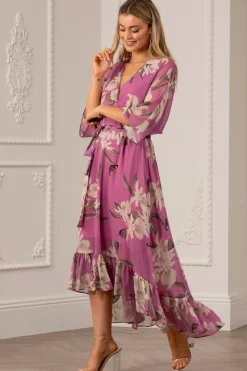 Kimono Wrap Floral Dress by Urban Touch