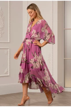 Kimono Wrap Floral Dress by Urban Touch