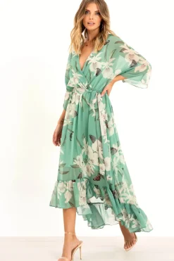 Kimono Wrap Floral Dress by Urban Touch