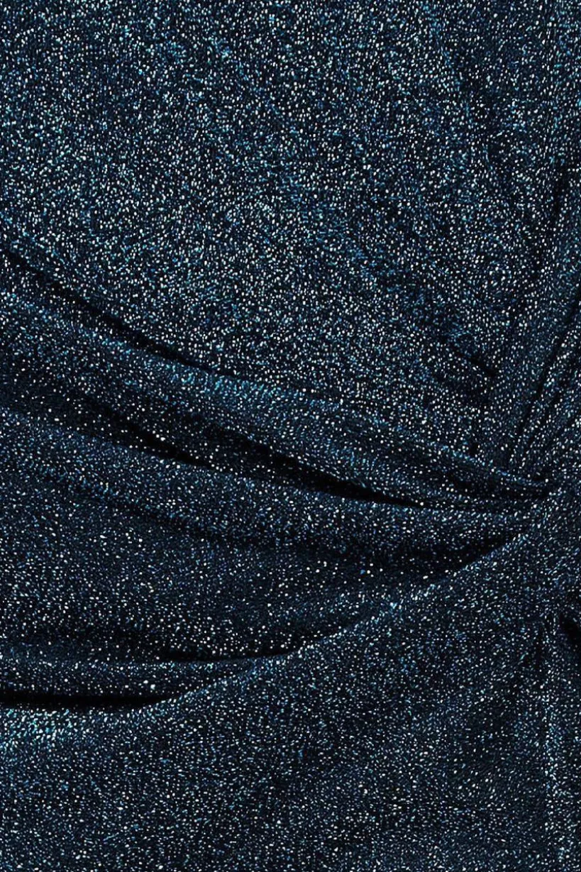 Knot Front Thigh Split Midi Skirt - Blue by Goddiva