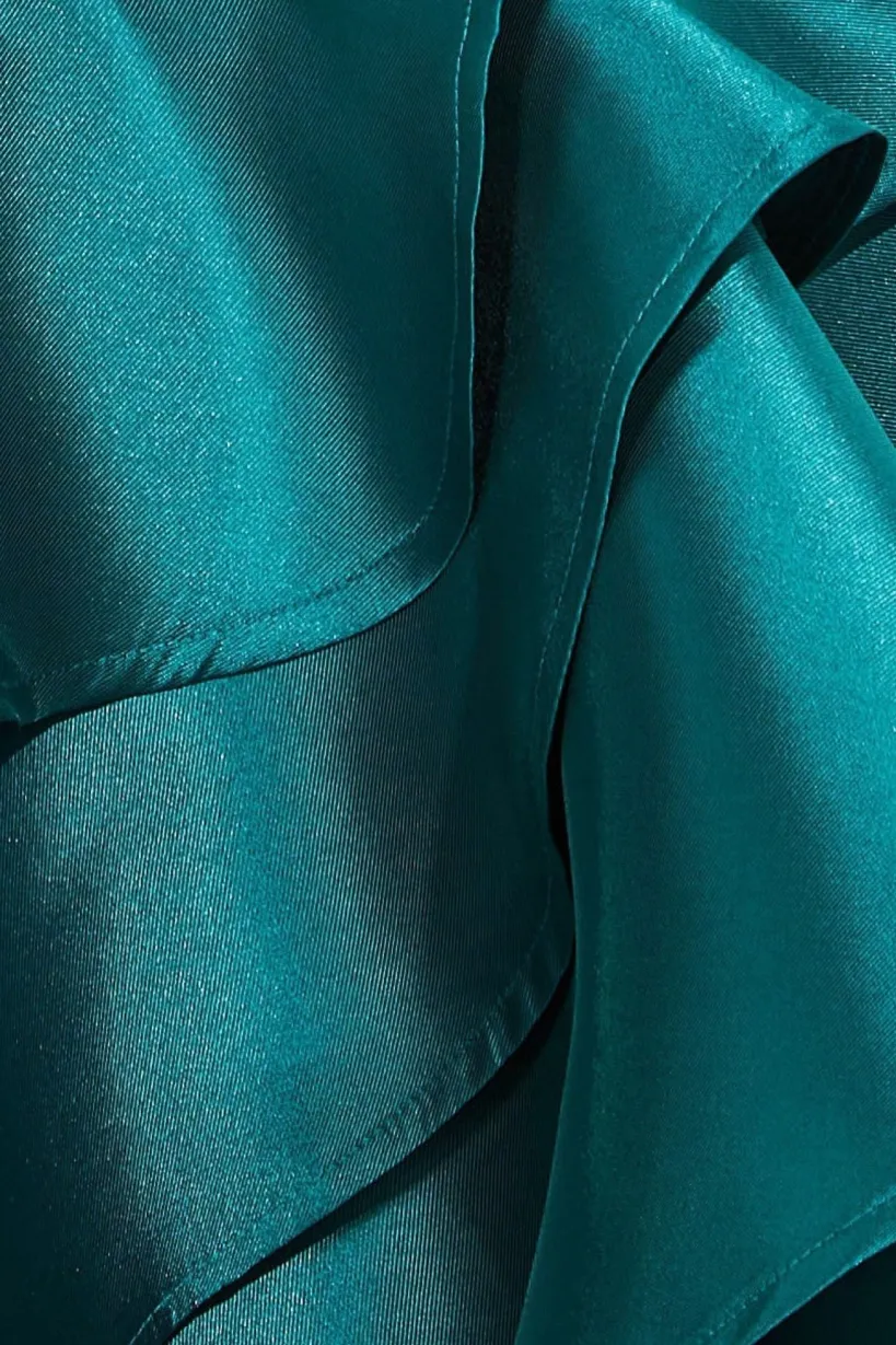 Layered Frilled Mini Dress - Emerald Green by Goddiva