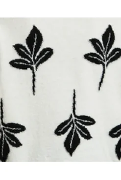 Leaf Pattern High Neck Jumper by Liquorish