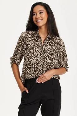 Leopard Print Button-Up Shirt by Liquorish