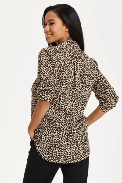 Leopard Print Button-Up Shirt by Liquorish