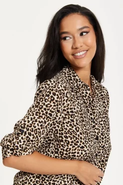 Leopard Print Button-Up Shirt by Liquorish