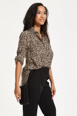 Leopard Print Button-Up Shirt by Liquorish