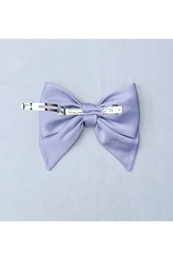 Lilac Satin Hair Bow Lilac Hair Clip by QueenMee Accessories