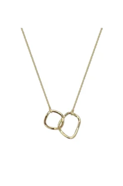 Linked Twin Hoop Necklace In Gold by Last True Angel