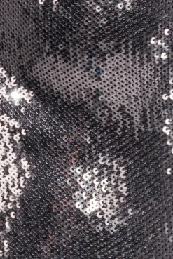 Liquid Sequin Jumpsuit With Corsage - Silver by Goddiva