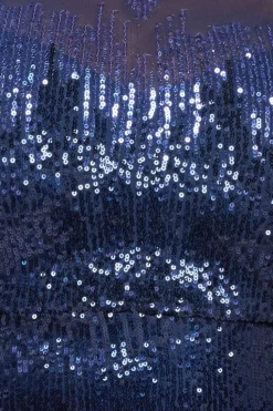 Long Sleeve Aztec Sequin Maxi Dress - Navy by Goddiva Plus