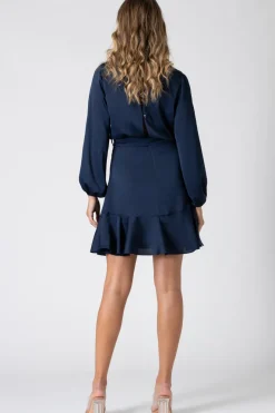 Long Sleeve Wrap Front Dress by Urban Touch