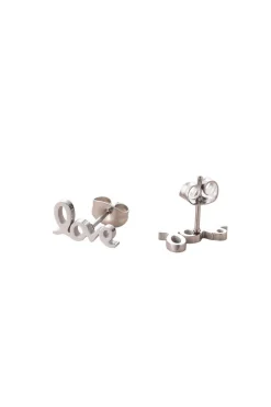 Love' Stud Earring In Silver by Last True Angel