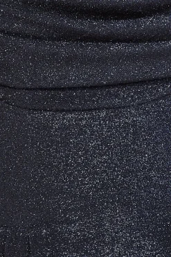Lurex Cowl Neck Jumpsuit - Navy by Goddiva
