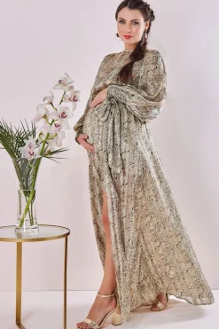 Maternity Chiffon Printed Maxi Snake Print by Goddiva