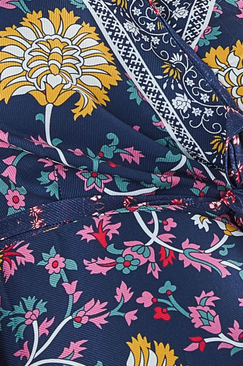 Maternity Floral Print Maxi Navy Print by Goddiva