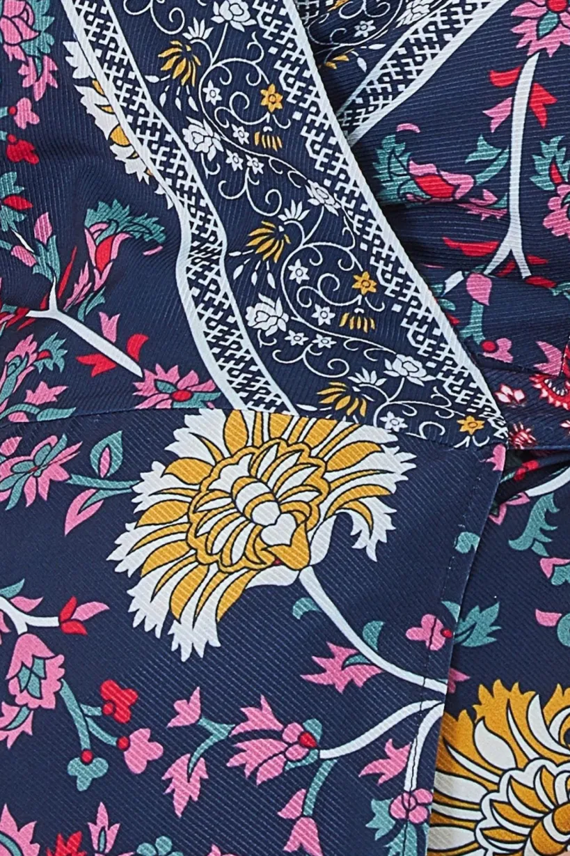 Maternity Floral Print Midi Navy Print by Goddiva