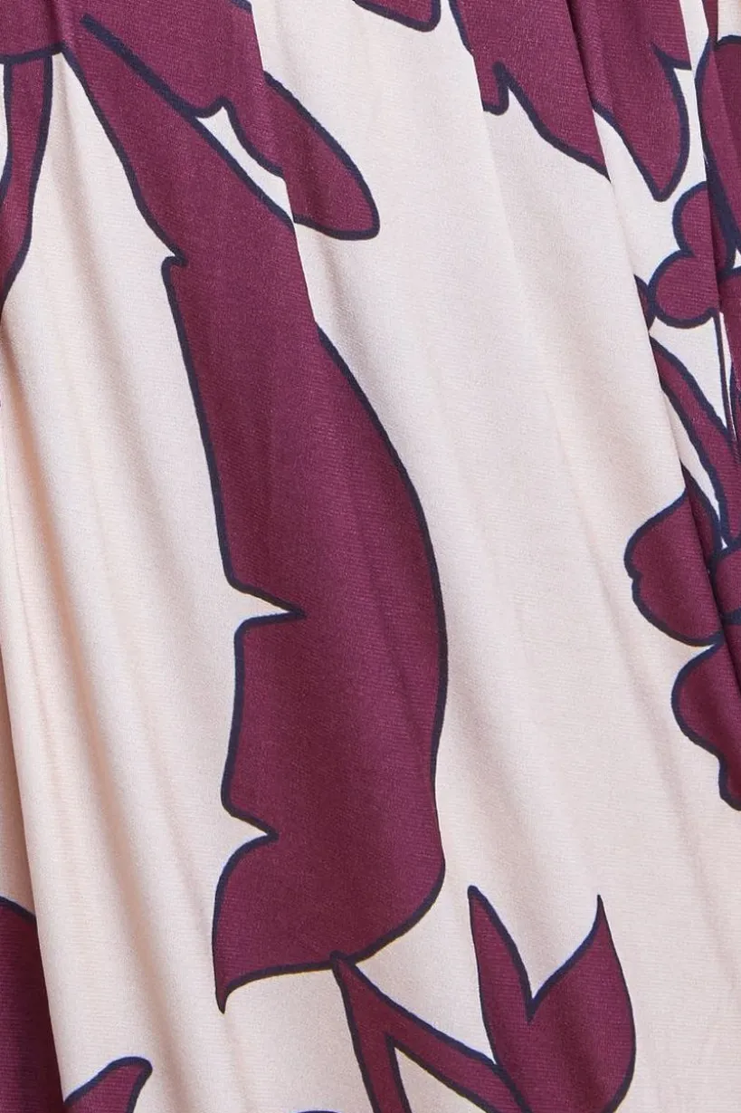 Maternity Leaf Print Flutter Sleeve Maxi Dress - Cream by Goddiva